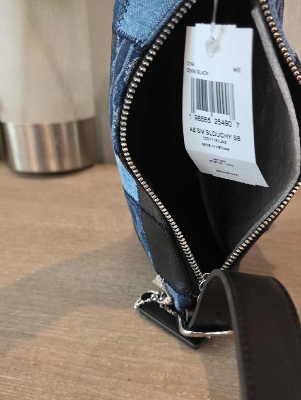 Coach Coachtopia Patchwork Denim & Black Leather Slouchy Shoulder Bag - Picture 6 of 11